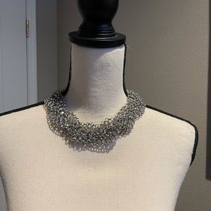 Statement necklace with crystal and twist chain